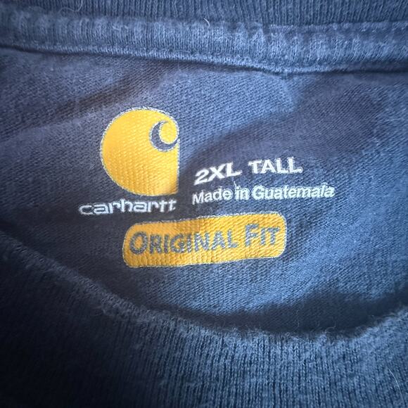 Carhartt 2XL Tall Pocket Tee Men’s Work Shirt Big & Tall Dark Gray Pocket Shirt - Picture 3 of 5